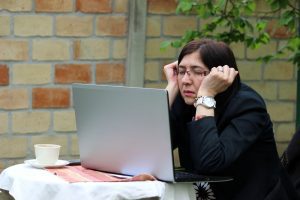 Stressed out business woman.