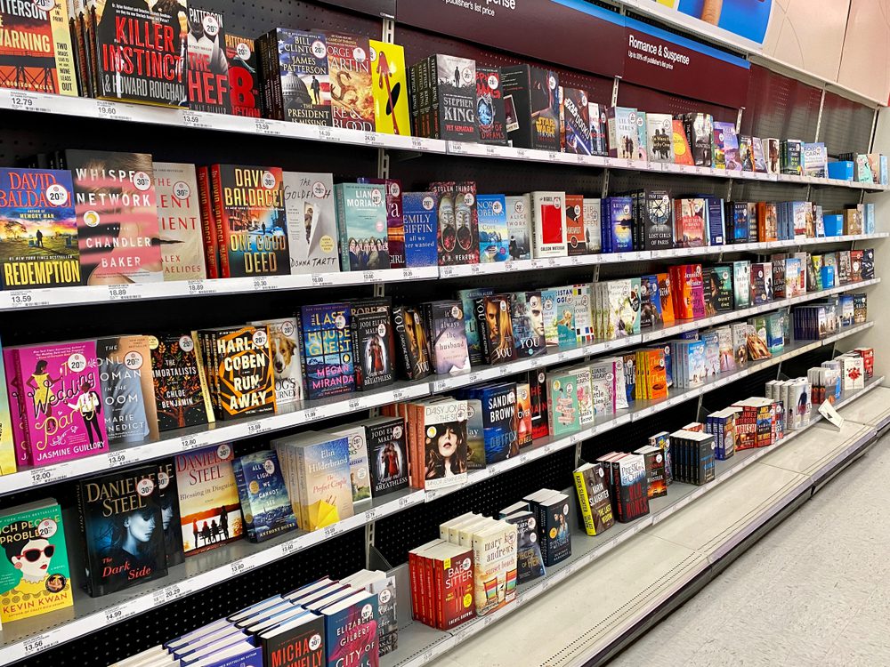 Books in a supermarket.