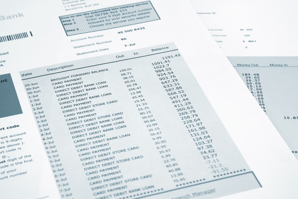 Bank statements.
