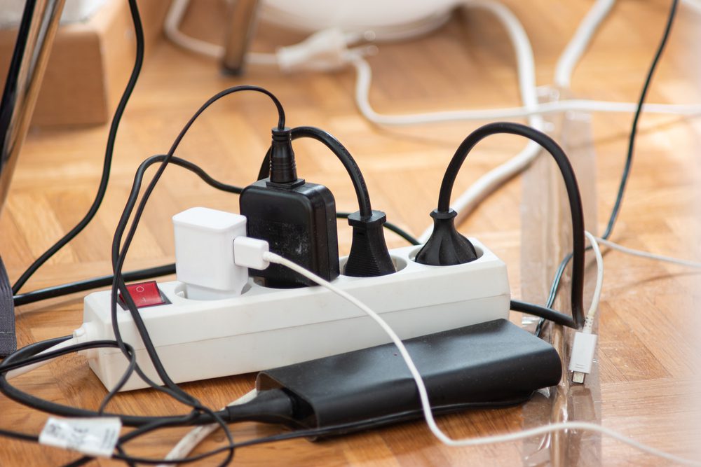 Messy electrical cord.